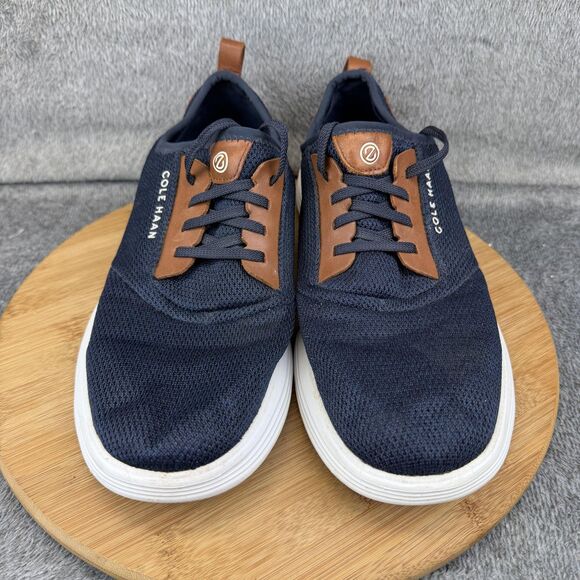 Cole Haan Zero Grand Shoes Mens Size 10.5 Navy Brown Leather Knit Casual Sneaker main image 12